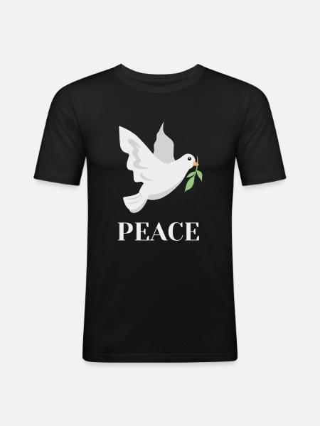 Peace Dove of Peace - Men's Slim Fit T-Shirt - black