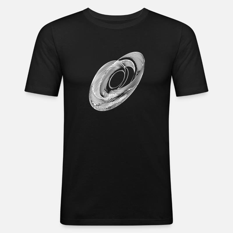 Geometric Circle Ellipses Lines - Men's Slim Fit T-Shirt - black