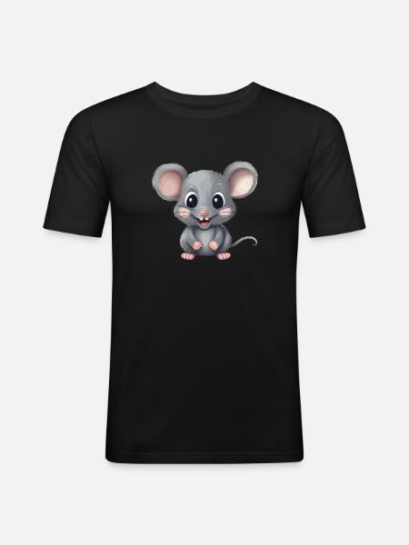 Sød mus til naturen gnaver elsker - Herre Slim Fit T-Shirt - sort