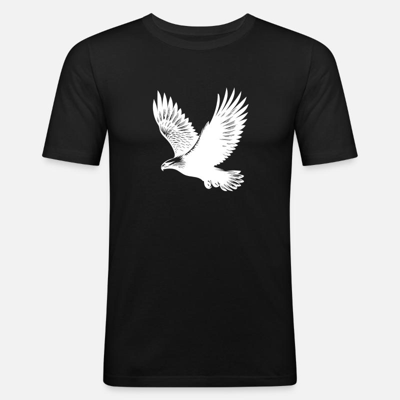 Elegant eagle on huge wings - Men's Slim Fit T-Shirt - black