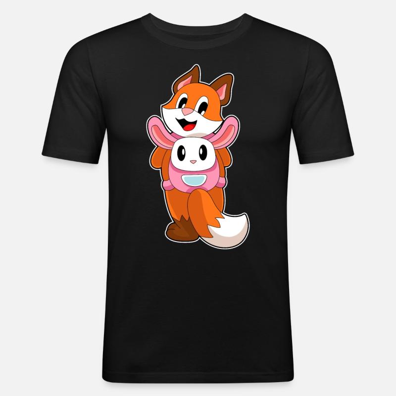 Fox Rabbit Bag - Men's Slim Fit T-Shirt - black
