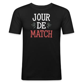 Jour de match - T-shirt près du corps Homme - noir - Devant - Nik (191cm)