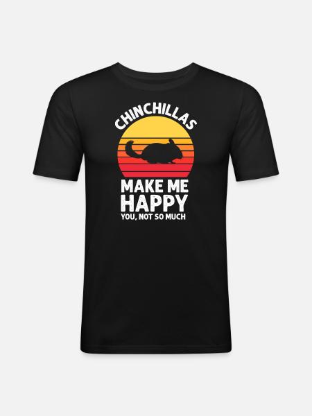 Chinchilla - T-shirt près du corps Homme - noir