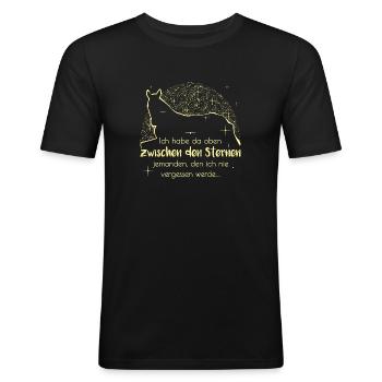 Da oben zwischen den Sternen - Pferd - Männer Slim Fit T-Shirt - Schwarz - Vorne - Nik (191cm)