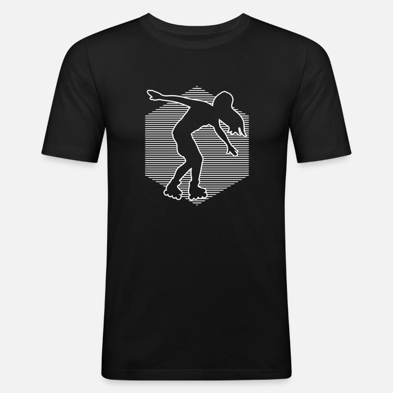 Rollschuhlaufen Rollerskaten Rollschuh Rollerskate - Männer Slim Fit T-Shirt - Schwarz