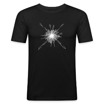 Mandala Explosion Lines Pattern - Men's Slim Fit T-Shirt - black - Front - Nik (191cm)