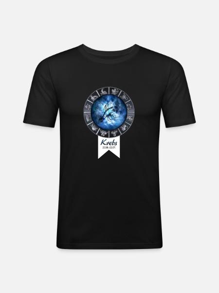 Astrologie Sternzeichen Krebs - Männer Slim Fit T-Shirt - Schwarz