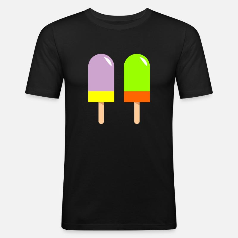 eis eiscreme restaurant ice cream sundae134 - Männer Slim Fit T-Shirt - Schwarz
