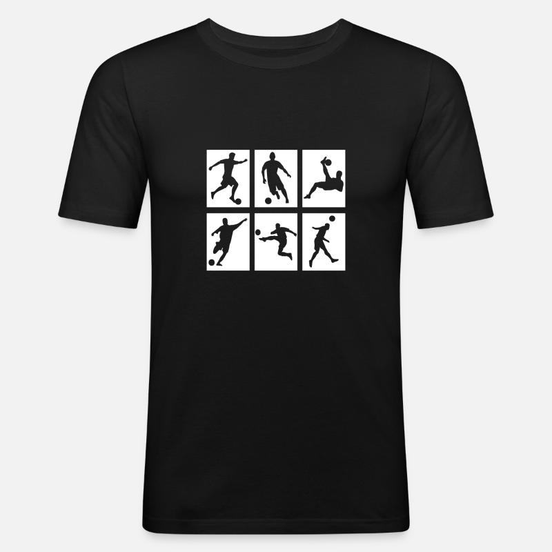 FUSSBALL - Männer Slim Fit T-Shirt - Schwarz