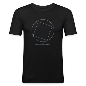 Quadrat im Kreis - Männer Slim Fit T-Shirt - Schwarz - Vorne - Nik (191cm)