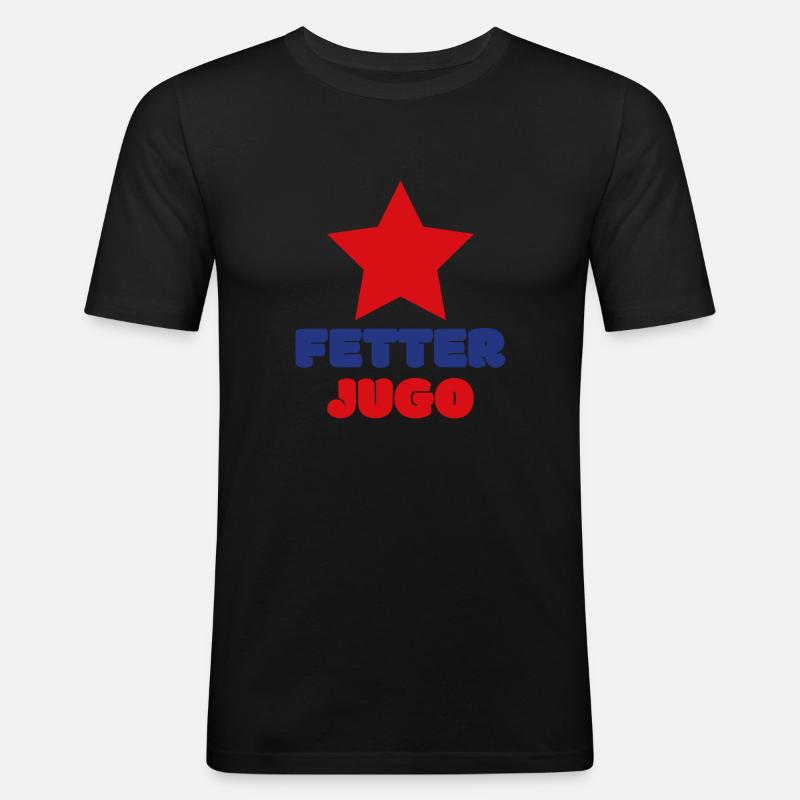 Balkan Yugoslavia Nostalgie Geschenkidee - Männer Slim Fit T-Shirt - Schwarz