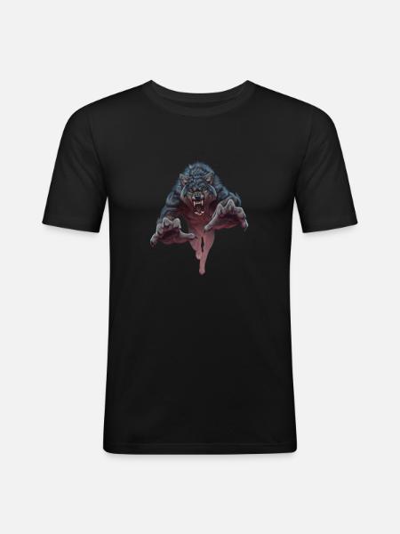 Werwolf - Männer Slim Fit T-Shirt - Schwarz
