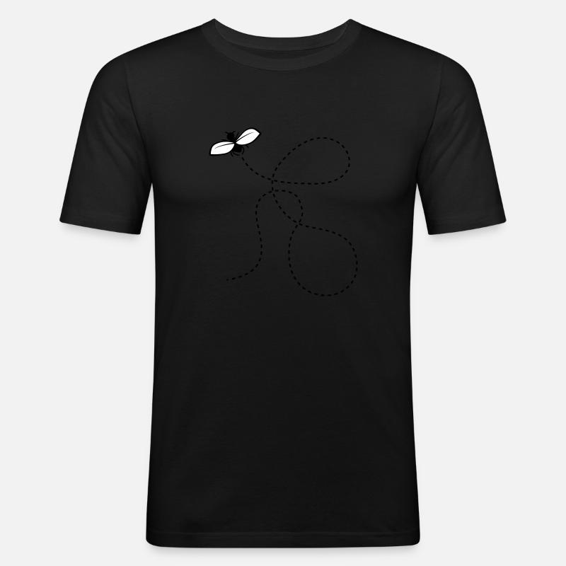 Gestrichelte Linie Fliege - Männer Slim Fit T-Shirt - Schwarz