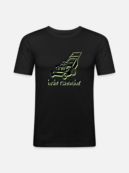 hecht rasenmäher - Männer Slim Fit T-Shirt - Schwarz