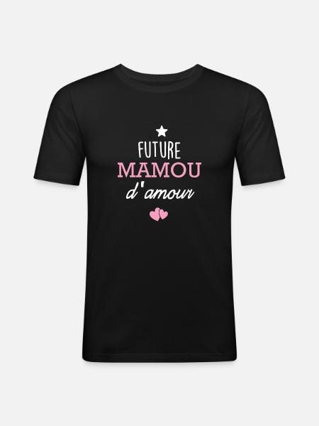 future mamou d amour - T-shirt près du corps Homme - noir