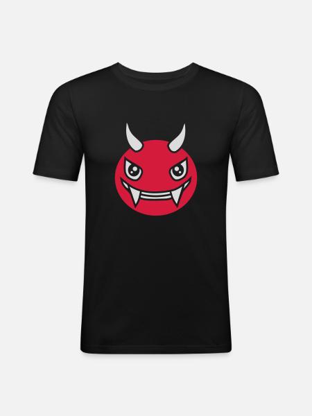 Devil Monster Design Face - Men's Slim Fit T-Shirt - black