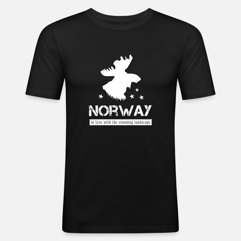 Norway norge - Männer Slim Fit T-Shirt - Schwarz