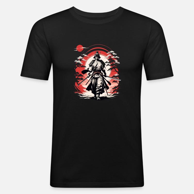 Samurai-Krieger - Japan - Dämon - Männer Slim Fit T-Shirt - Schwarz