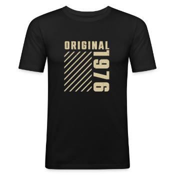 Original 1976 Authentic 1976 Vintage Bursdag - T-shirt près du corps Homme - noir - Devant - Nik (191cm)
