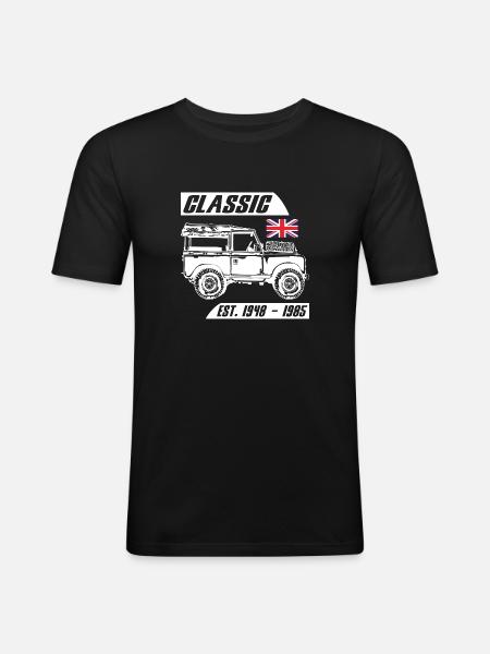 Landy Classic Car - Men's Slim Fit T-Shirt - black