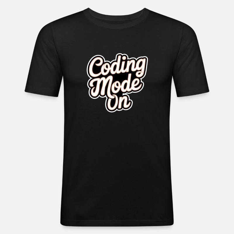 Coding Mode On 17 - Männer Slim Fit T-Shirt - Schwarz