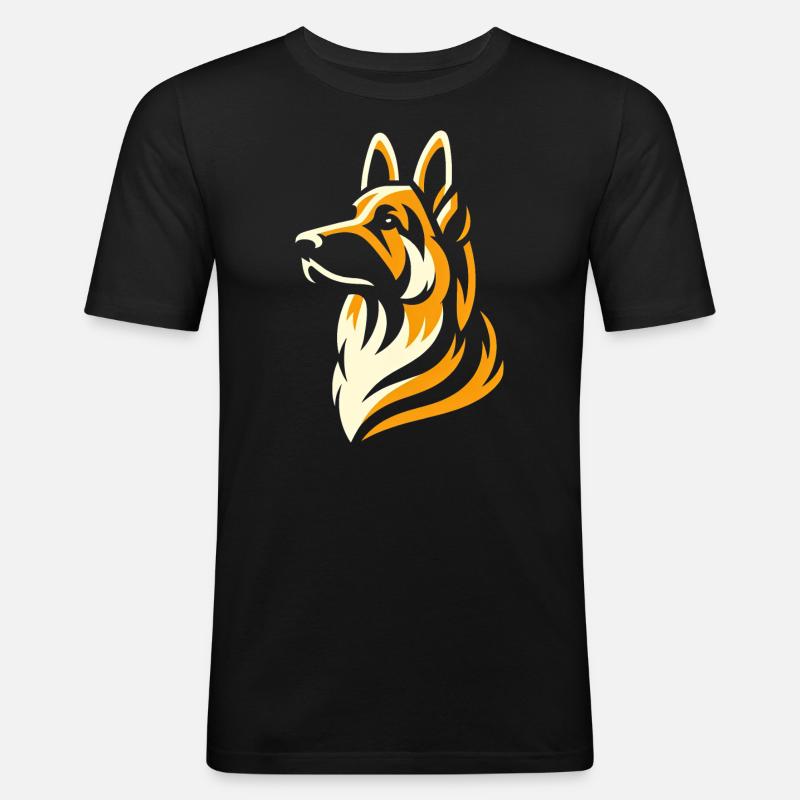 German Shepherd Elegance - Men's Slim Fit T-Shirt - black