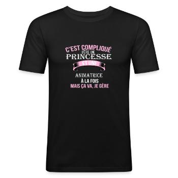 Animatrice - T-shirt près du corps Homme - noir - Devant - Nik (191cm)