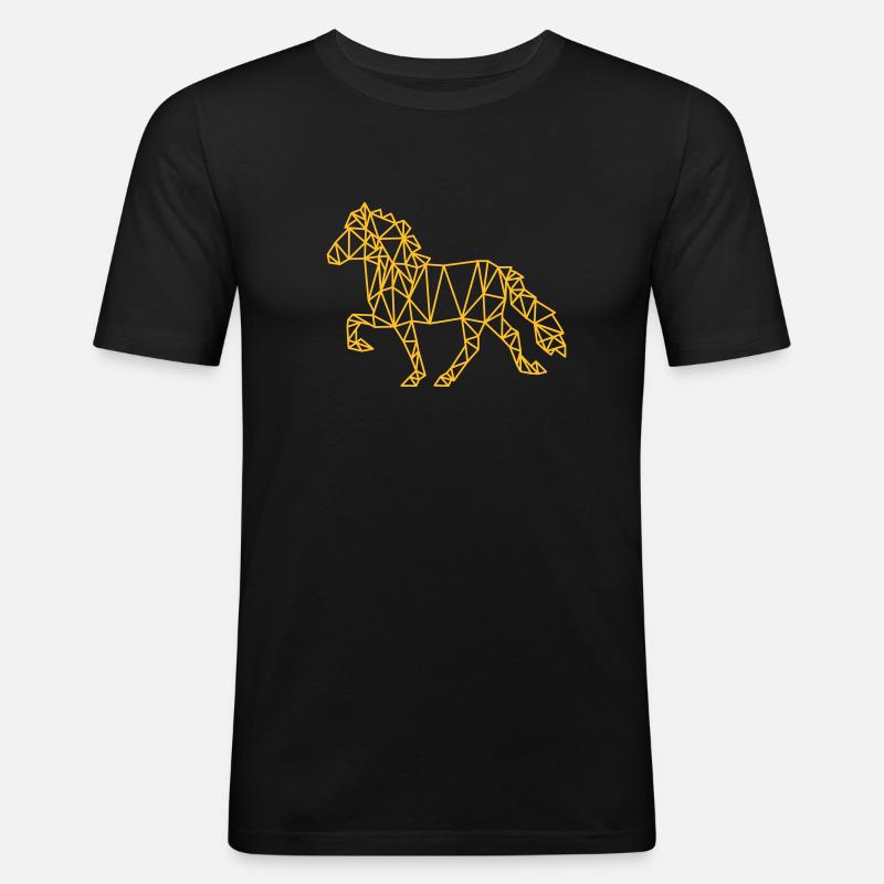 Isländer - Männer Slim Fit T-Shirt - Schwarz