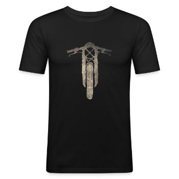 Biker Caferacer Vintage Motorcycle T-Shirt - Men's Slim Fit T-Shirt - black - Front - Nik (191cm)