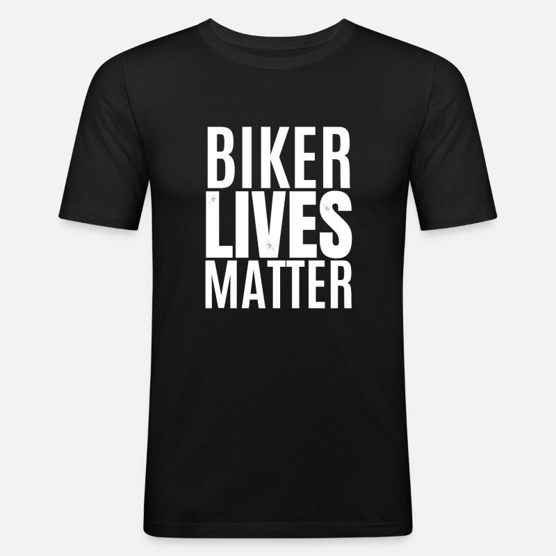 Bikerleben zählen - Männer Slim Fit T-Shirt - Schwarz