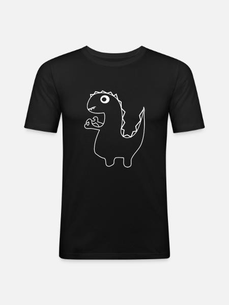Dinosaur baby with tentacles - Men's Slim Fit T-Shirt - black