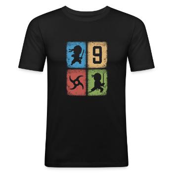 Ninjas 9. Geburtstag Kinder 9 Jahre alt Ninja - Männer Slim Fit T-Shirt - Schwarz - Vorne - Nik (191cm)
