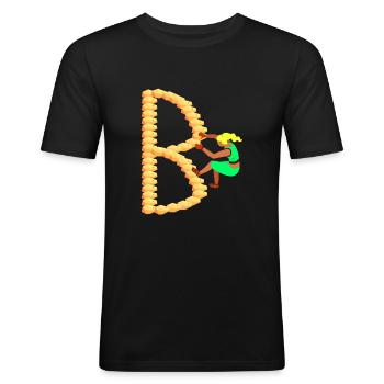 Climbing, Bouldering, Sport Climbing, Climbing Wall, Top - Men's Slim Fit T-Shirt - black - Front - Nik (191cm)