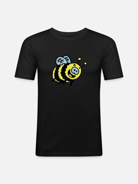 funny bumblebee 3 - Men's Slim Fit T-Shirt - black