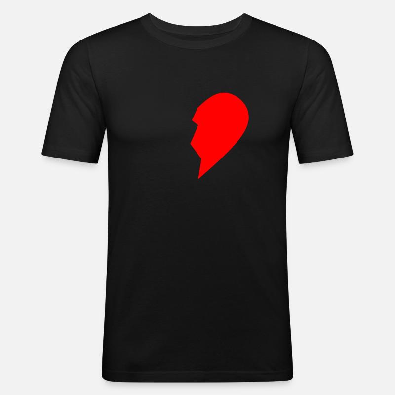 HALF HEART RIGHT SIDE - Men's Slim Fit T-Shirt - black