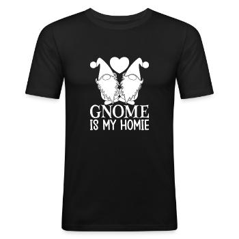 Gnome Costume Hommes Gnome Is My Homies Gnome - T-shirt près du corps Homme - noir - Devant - Nik (191cm)