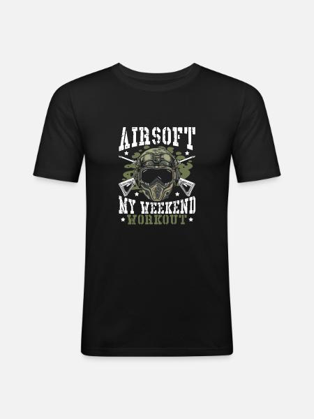 Team-Based Shooting Airsoft Strategy Airsoft - Men's Slim Fit T-Shirt - black