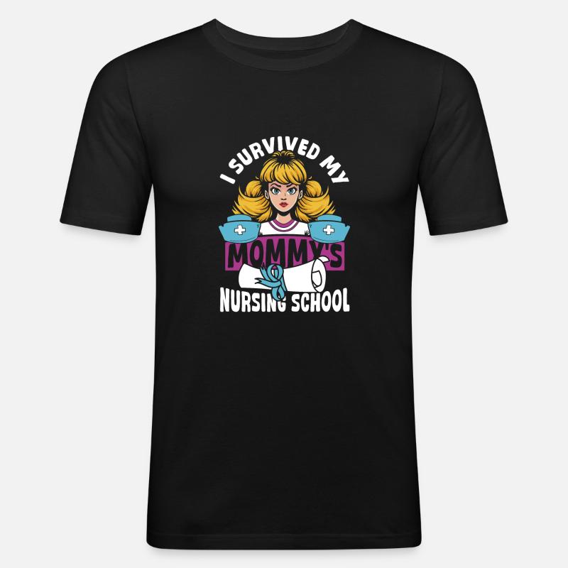 Abschluss Krankenschwester Krankenpflege Mutter - Männer Slim Fit T-Shirt - Schwarz