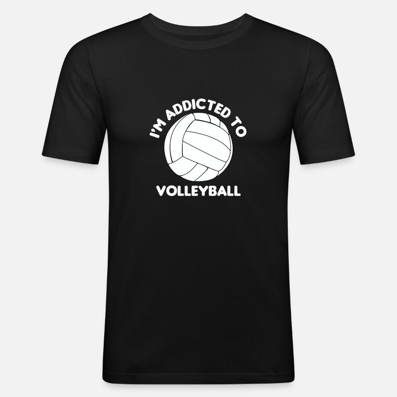 Volleyball - Männer Slim Fit T-Shirt - Schwarz