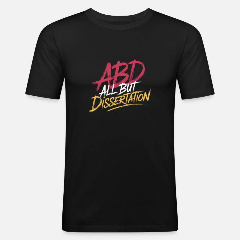 ABD All But Dissertation 8 - Männer Slim Fit T-Shirt - Schwarz