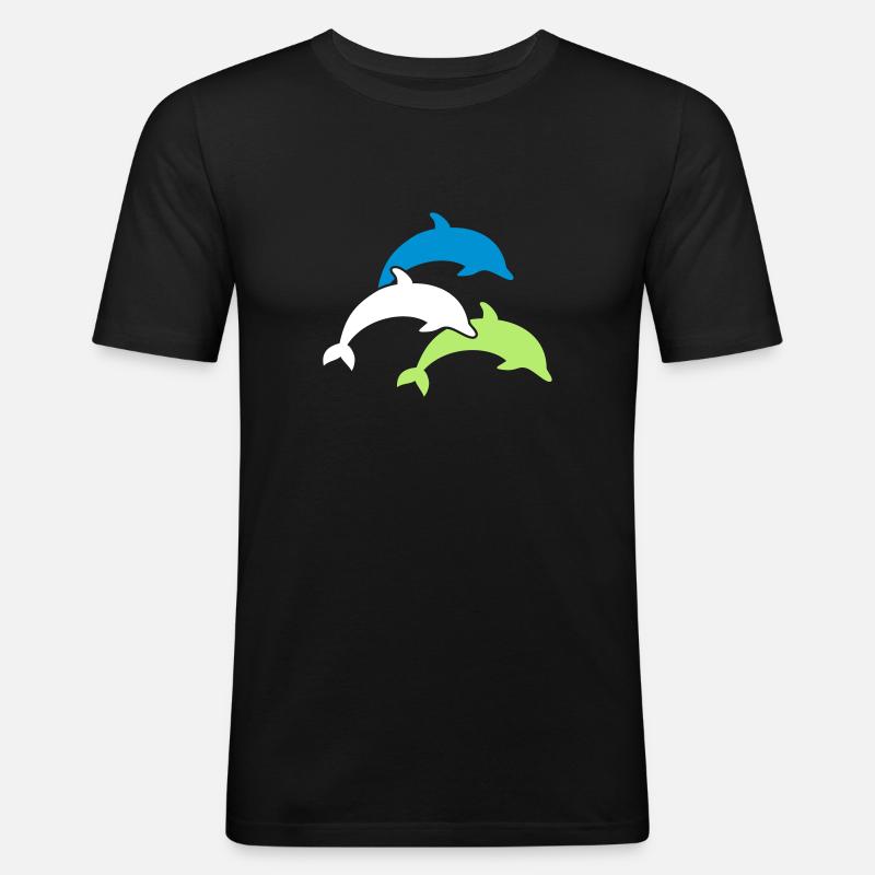 Dauphin - T-shirt près du corps Homme - noir