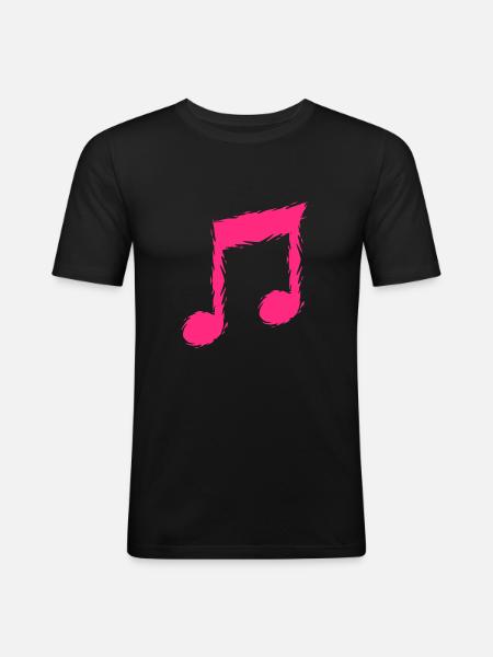Music note music design singer - Men's Slim Fit T-Shirt - black