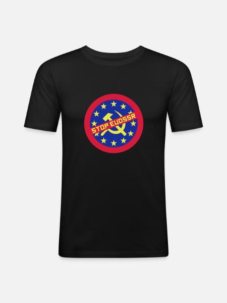 Stop EUSSR - Men's Slim Fit T-Shirt - black