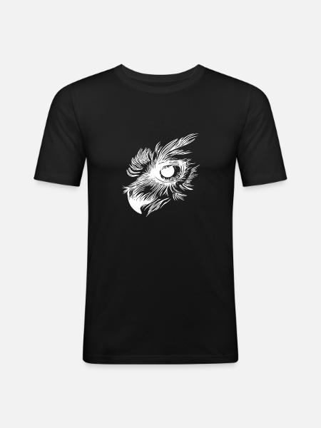 Owl beak - owl eye - Men's Slim Fit T-Shirt - black