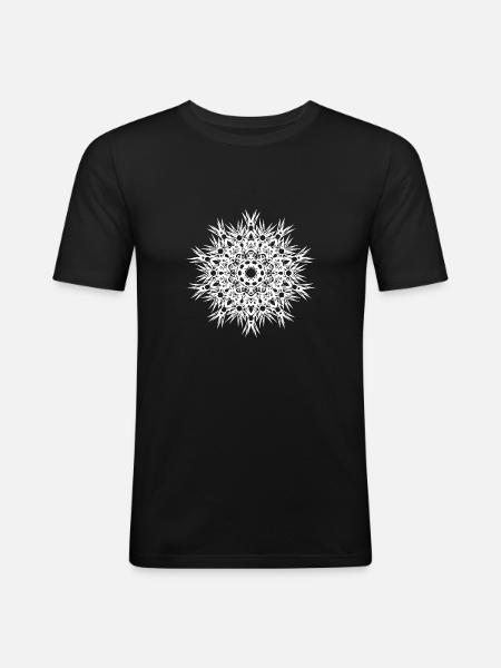 Geometric lines mandala shape - Men's Slim Fit T-Shirt - black
