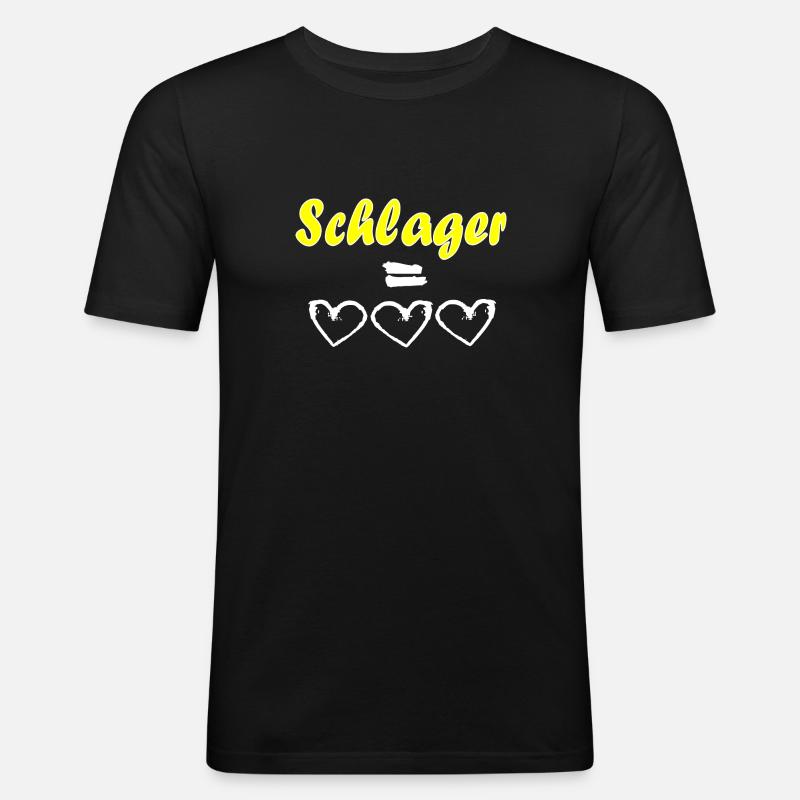 Schlager Liebe - Männer Slim Fit T-Shirt - Schwarz