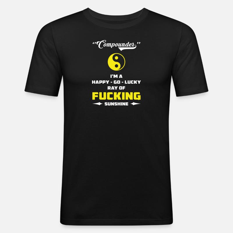 Ich bin ein glücklicher Glücksstrahl von verdammtem Sonnenschein - Männer Slim Fit T-Shirt - Schwarz