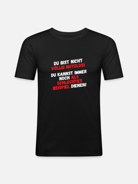 Schlechtes Beispiel - Männer Slim Fit T-Shirt - Schwarz