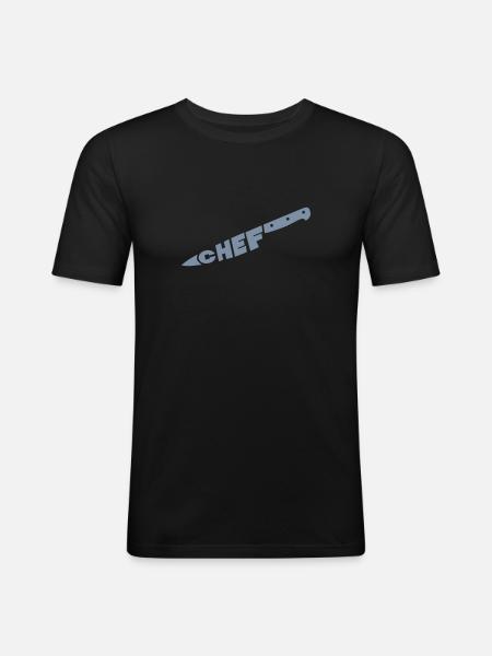 chef couteau - Men's Slim Fit T-Shirt - black