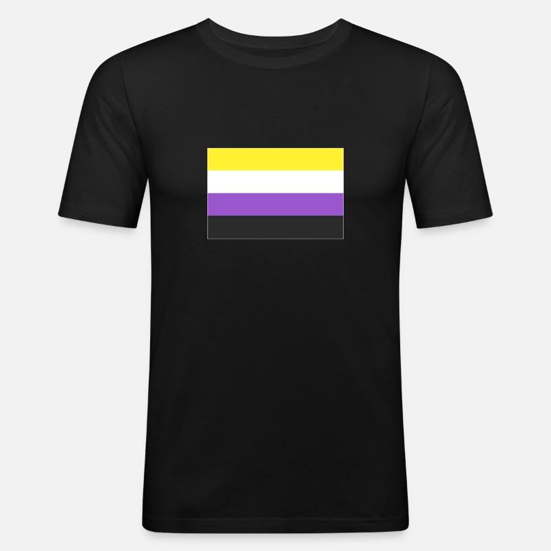 Non-binary Flagge - Männer Slim Fit T-Shirt - Schwarz